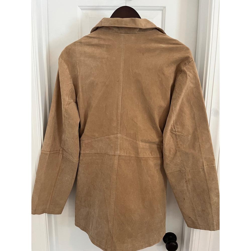 Outbound Collection Tan Suede Leather Belted Jacket - Picture 5 of 8